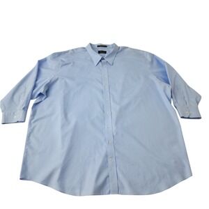 CM Gold Series Mens Blue Micro Houndstooth Dress Shirt 100% Cotton 22 34/35